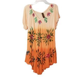Women's Coral an floral Top Size "Free Size"
